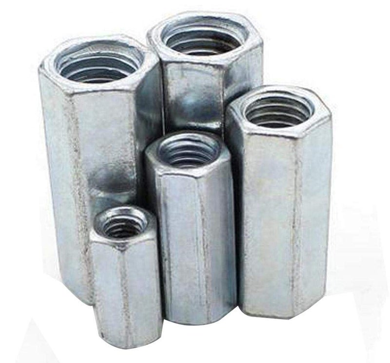 Yodaoke 5pcs M12 x 1.75 x 50mm Long Rod Coupling Hex Nut Connector Zinc Plated - Image 2