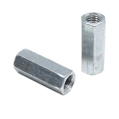 Yodaoke 5pcs M12 x 1.75 x 50mm Long Rod Coupling Hex Nut Connector Zinc Plated - Image 3
