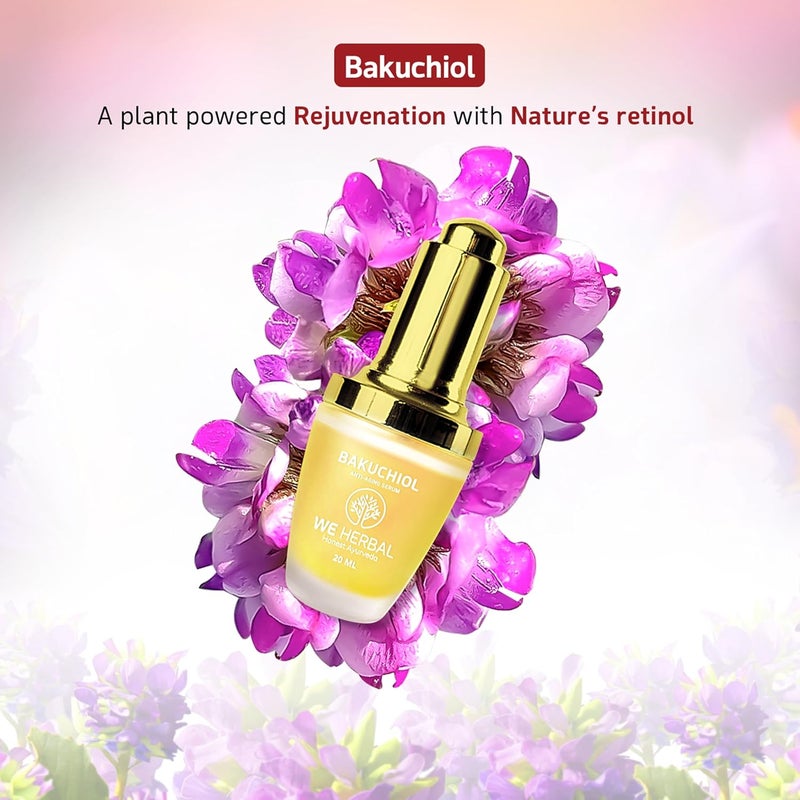 WE HERBAL Bakuchiol Serum  Babchi Oil AntiAging Serum AntiAcne Properties PlantBased Alternative to Retinol Brightening Firming  Hydrating Skincare for All Skin Types 20ml - Image 2