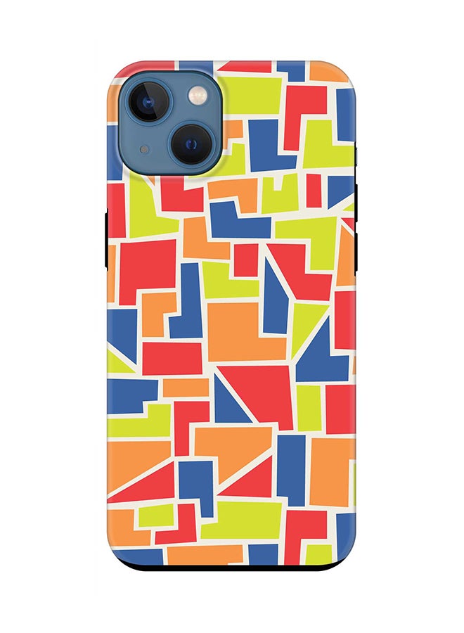 Tough Pro Series Case for Apple iPhone 14 Dual Layer hybrid PC & TPU Customized Mobile Cover Shield with inner TPU protection Matte Finish - Color Shapes