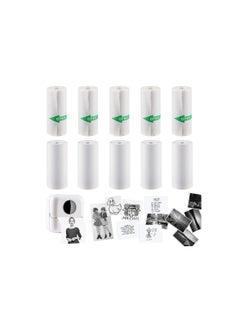 Y&D Thermal Inkless Printing Paper, for Mini Sticker Receipt Printer, Portable Bluetooth Pocket Including 5 Rolls of Adhesive Paper Photo Journal Notes Memo-57x25mm(10 )  - Image 1