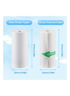 Y&D Thermal Inkless Printing Paper, for Mini Sticker Receipt Printer, Portable Bluetooth Pocket Including 5 Rolls of Adhesive Paper Photo Journal Notes Memo-57x25mm(10 )  - Image 2