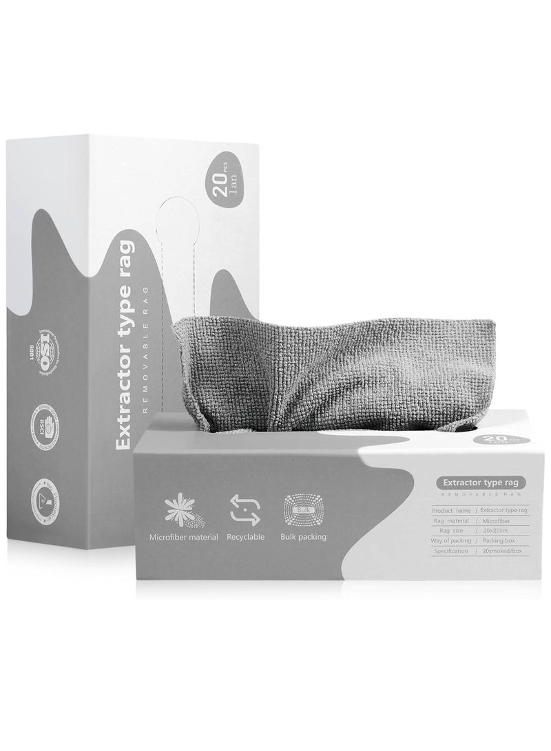 Microfiber Rags in A Box [1 Pack 20 Count] Cleaning Cloths Reusable Lint Free Towels Strong Water and Oil Absorption Microfiber Rags Wipes Purpose Towel for Home, Office - Image 1