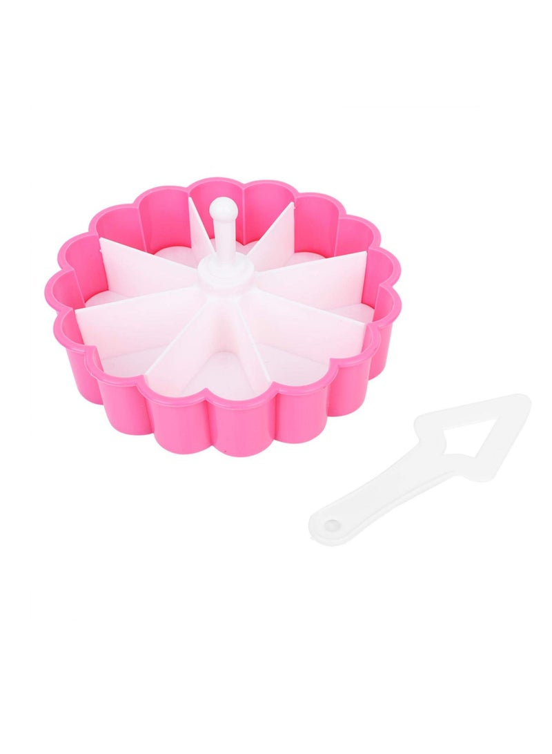 SOLARAE Sushi Mold, 8 Divider Heart Shape Rice Ball Makers Mold, DIY Rice Ball Mold with Cutter Spatula for Home Kitchen, Made of PP Material, Removable Divider, for make Cake, Pudding, Sushi - Image 1