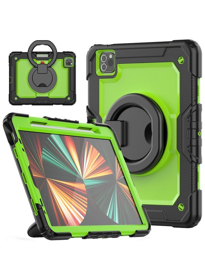 HuHa Case Cover For iPad Pro 11 2022 / 2021 Bracelet Holder Silicone + PC Tablet Case For iPad Pro 11 Yellow Green 