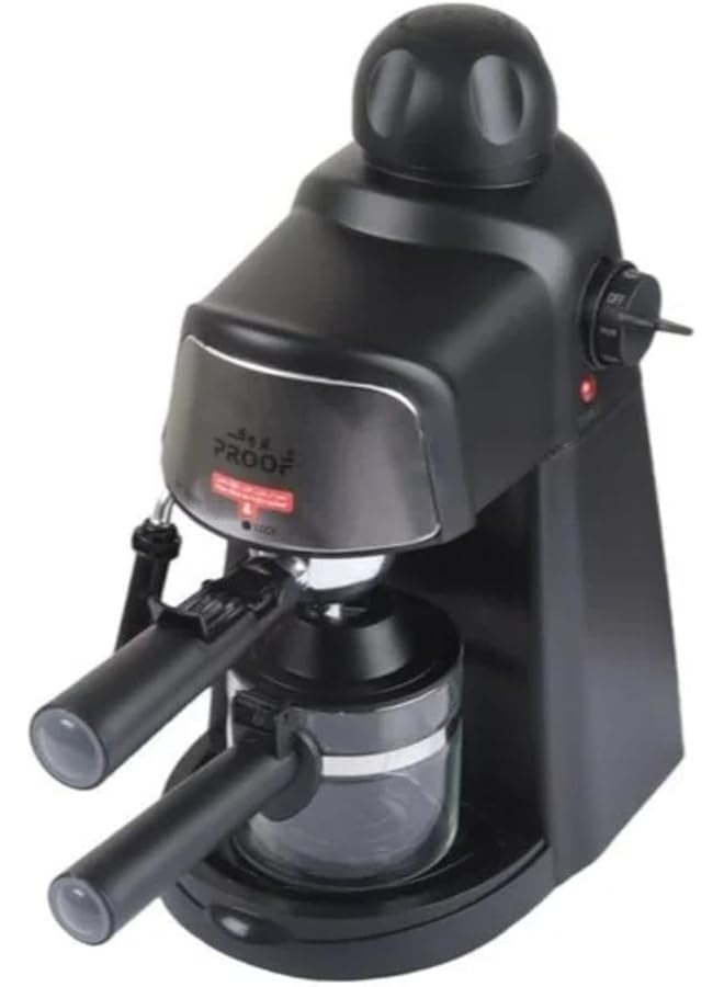 erorex Espresso And Cappuccino Maker With Milk Frother 240Ml Tank Capacity 4 Cups 800W Black - Image 1