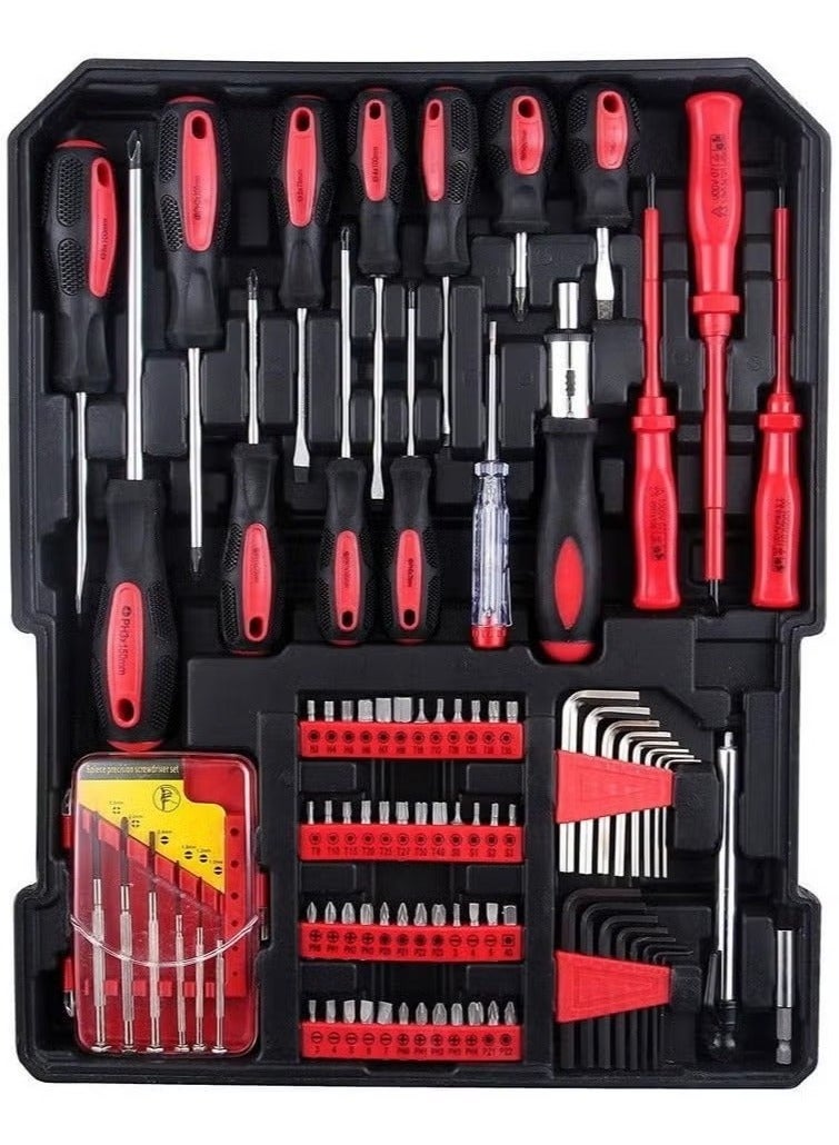 Professional Tool Set 187pcs Household Hand Tool Set Auto Repair Tool Kit with Aluminum Trolley Case.