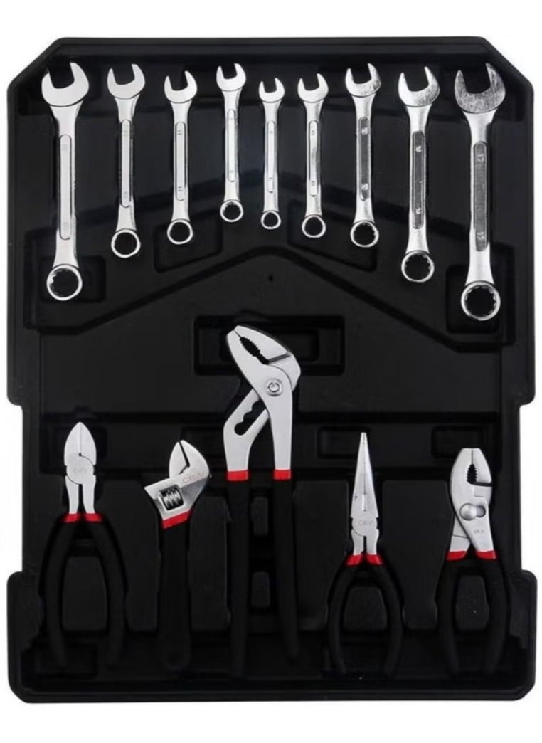 Denx Professional Tool Set 187pcs Household Hand Tool Set Auto Repair Tool Kit with Aluminum Trolley Case.  - Image 4