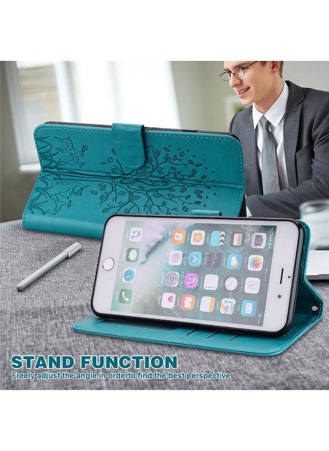 Case For Google Pixel 6 Tree & Deer Pattern Pressed Printing Horizontal Flip Leather Phone Case