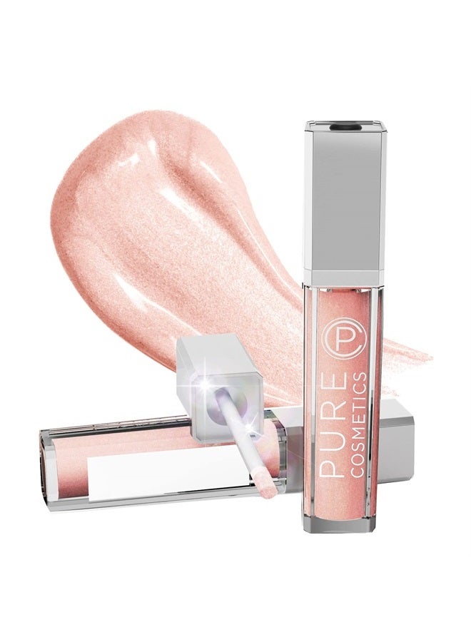 Pure Cosmetics Lip Gloss, Caribbean Coral - Hydrating & Ultra-Moisturizing Lip Makeup with Jojoba Oil, Sweet Almond Oil & Vitamin E, LED Applicator with Mirror, Cruelty-Free and Talc-Free - Image 1