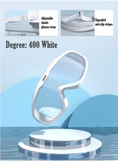 Generic Anti Fog,Anti UV,Myopia,All-around Swimming Goggles,Adjustable Swim Diving Goggles for Men Women Teenagers Eyewear with Earplug(Degree: 400 White)  - Image 2
