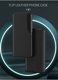 Wtech Smart Mirror Window Flip Phone Auto Sleep Wake Case Cover For Xiaomi Poco X6 5G 2024 Black  - Image 2
