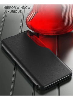 Wtech Smart Mirror Window Flip Phone Auto Sleep Wake Case Cover For Xiaomi Poco X6 5G 2024 Black  - Image 5