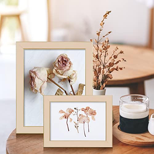 CORE ART 5x7 Picture Frames Ivory White Photo Frames Set of 2, 5 by 7 Colorful Frame with HD Plexiglass, Wall or Tabletop Display - Image 2