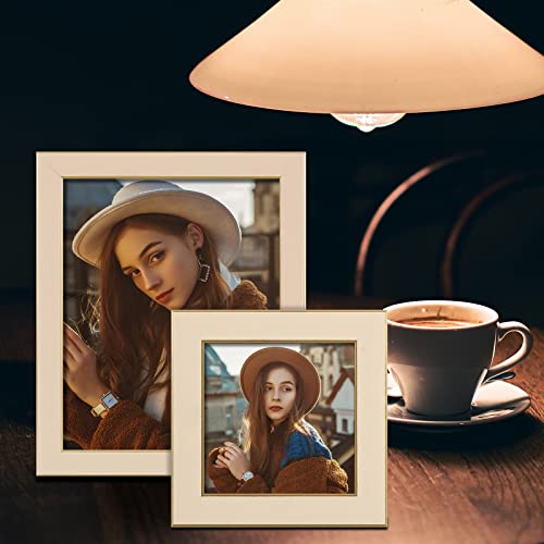 CORE ART 5x7 Picture Frames Ivory White Photo Frames Set of 2, 5 by 7 Colorful Frame with HD Plexiglass, Wall or Tabletop Display - Image 3