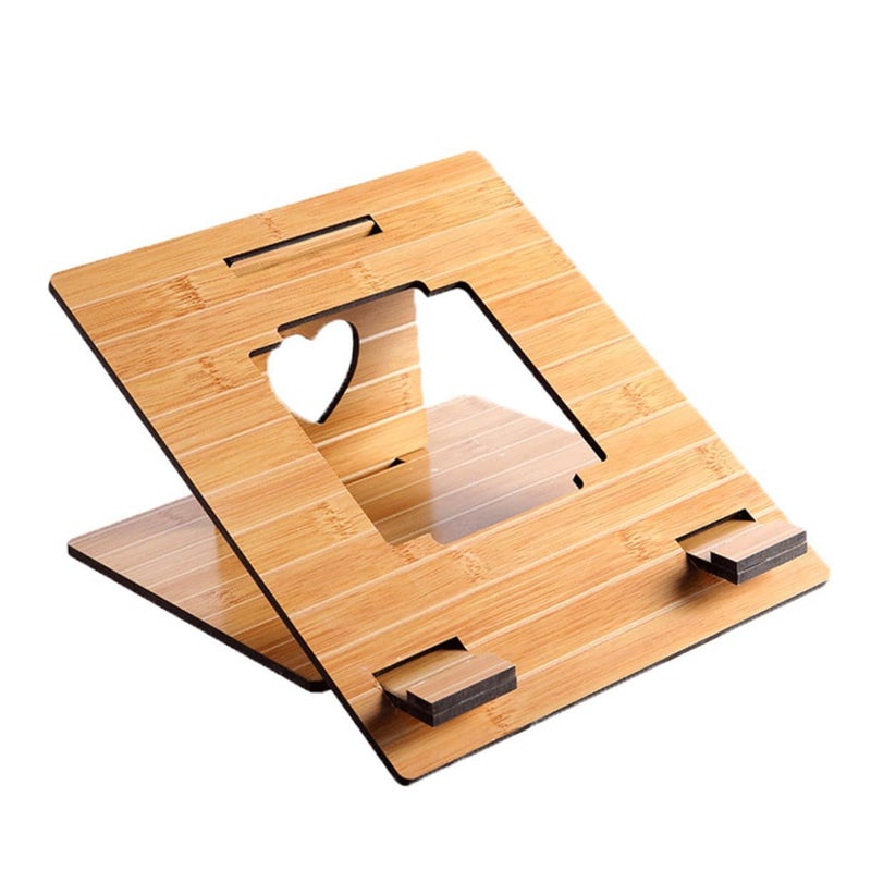 Portable Wooden Laptop Stand Durable Home Office Rack Lightweight for MacBook - Image 2