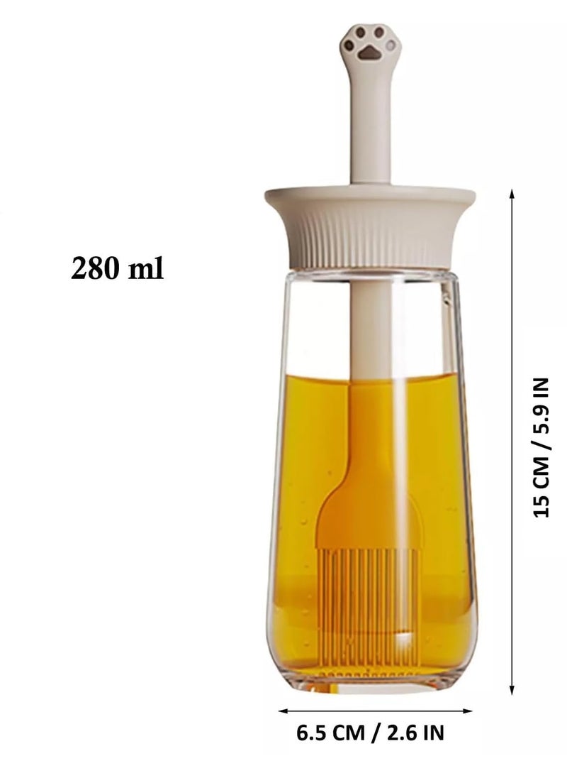 Zollyss Zollyss Oil Dispenser Bottle Silicone Brush for BBQ, Baking, Grilling, Cooking - 2-in-1 Olive Oil & Vinegar Container with Heat-Resistant Brush - Glass Kitchen Tool for Sauces  - Image 3