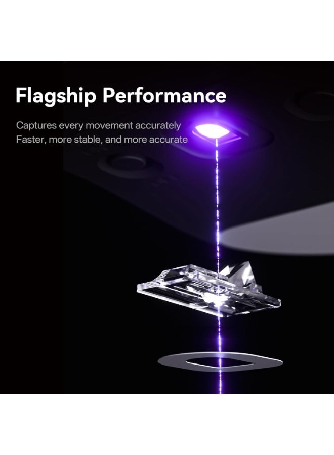 اي تي كي ماوس الألعاب اللاسلكي ثلاثي الأوضاع U2 V2 Ultimate – مستشعر PAW3950 فائق الدقة، 42000 نقطة في البوصة، بلوتوث، لاسلكي بتردد 2.4 جيجاهرتز وسلكي USB-C، معدل استجابة مزدوج 8000 هرتز، خفيف الوزن للغاية 45 جرام (أسود) - Image 2