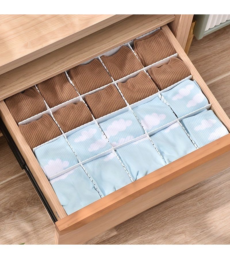 White 7Pcs Adjustable Drawer Dividers 14 5 Inch Expandable Storage Containers Foldable And Cut To Size Desk Drawer Organizer For Home Office Kitchen Organization - Image 4