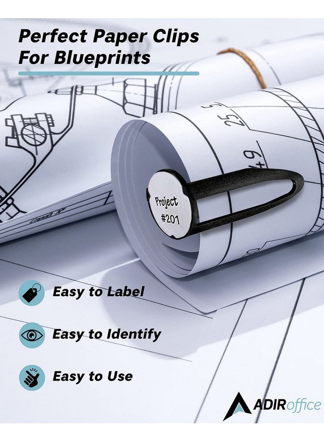 AdirOffice Paper Clips Paperwork Holder - Blueprint Clips For Blueprint, Construction Plan Holder, Architect Blueprint Holder, Blueprint Tags - Plan Clips For Blueprints And Rolled Files (50 Count) - Image 4