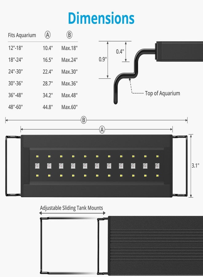 NICREW C10 24/7 LED Aquarium Light for Plants, 30-36 Inches, Full Spectrum Fish Tank Light with Timer, Brightness Adjustable - Image 5
