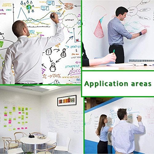 Tusmad White Board Sheet with 1 Marker | 1PC White Board Wall Sticker | Stickers for Wall for Home Kitchen, Office, School, College, Restaurants, Removable 45 x 200 cm - Image 3