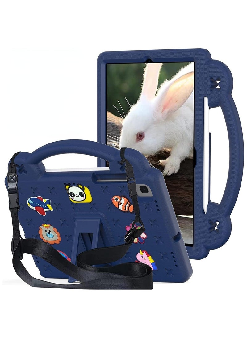 Case for iPad 9th/8th/7th Generation, iPad 10.2 Case 2021/2020/2019, EVA Shockproof Case with Handle/Stand/Shoulder Strap Cute Kids Cover, DIY Cartoon Pattern - Image 1