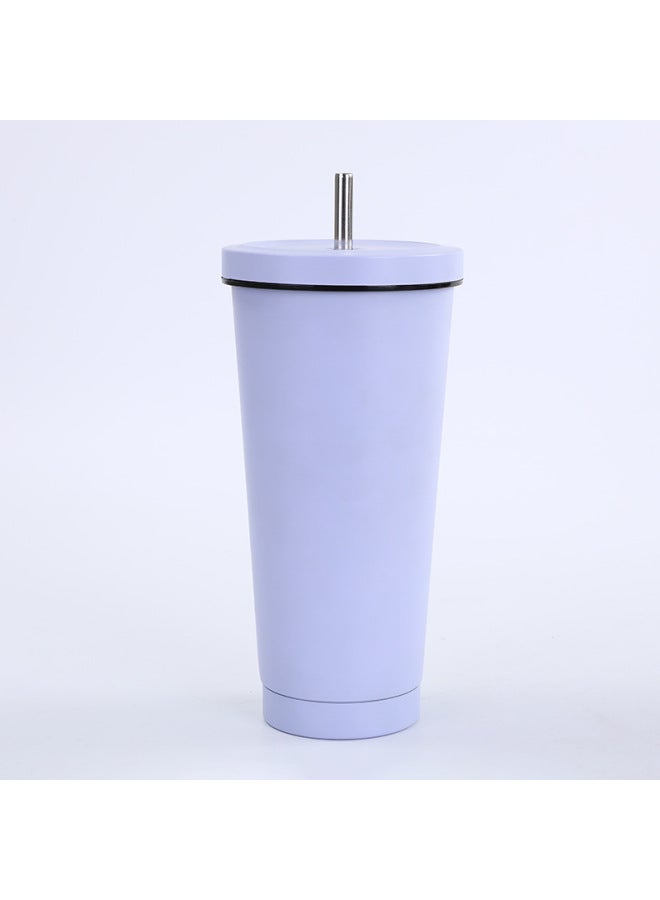 Casual Fashion 304 Stainless Steel Straw Cup Outdoor Portable Large Capacity Thermos Cup Home Office Coffee Cup