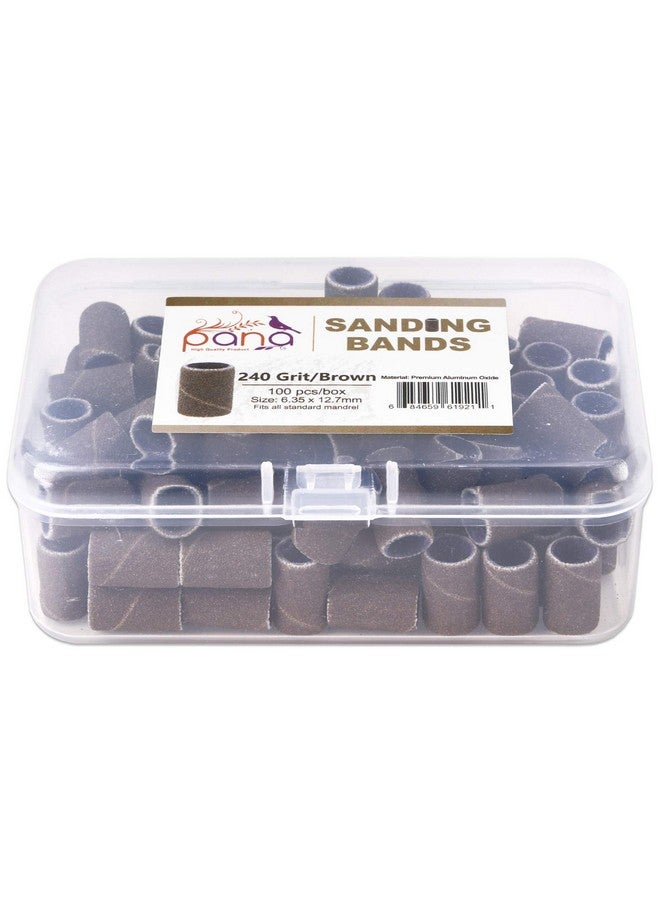 بانا 100 قطعة من أربطة صنفرة الأظافر الاحترافية لطلاء الأظافر مناسبة تمامًا لقم مثقاب الأظافر للأظافر الأكريليك (150 حبيبة، بني) - Image 3