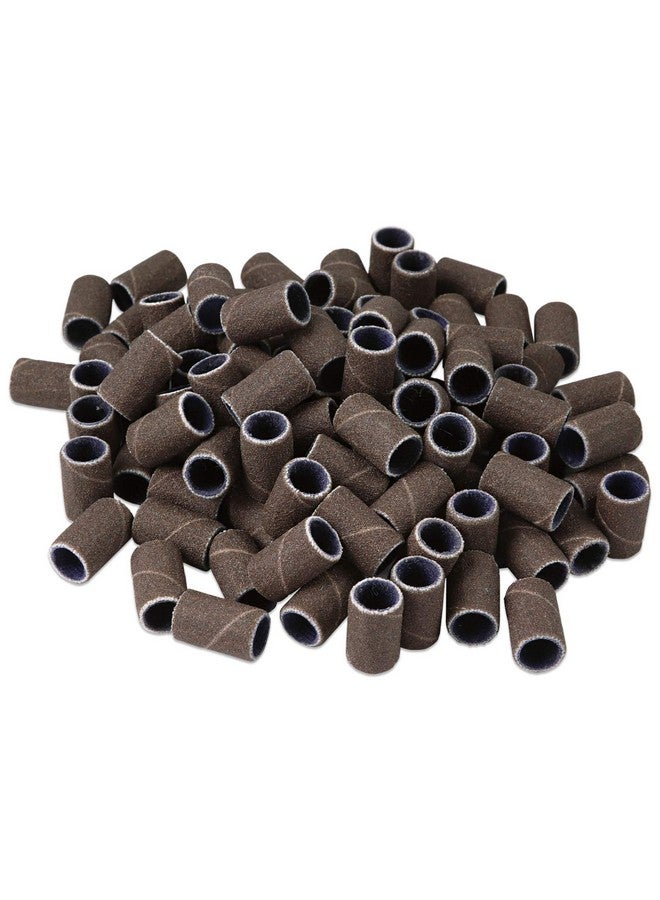 بانا 100 قطعة من أربطة صنفرة الأظافر الاحترافية لطلاء الأظافر مناسبة تمامًا لقم مثقاب الأظافر للأظافر الأكريليك (150 حبيبة، بني) - Image 4