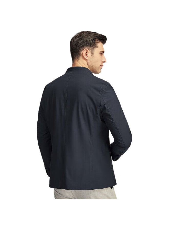 FIRS Men'S Jacket New Business Middle-Aged And Young Men'S Spring And Autumn Stand-Up Collar Top 19032 Navy Blue 3Xl - Image 1