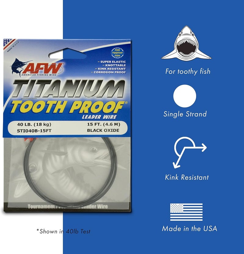 AFW Titanium Tooth Proof, Single Strand Leader Wire - Image 2
