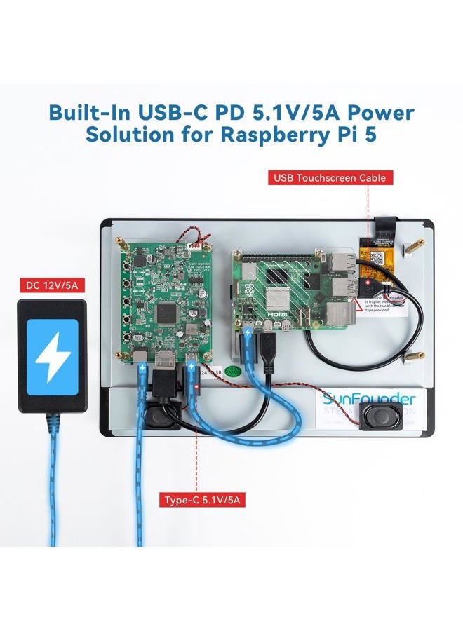 SunFounder Raspberry Pi 10 Inch Touch Screen - 10.1" HDMI 1280x800 IPS LCD Touchscreen for RPi 3 Model B+ 3B 2B LattePanda Beagle Bone - Image 2