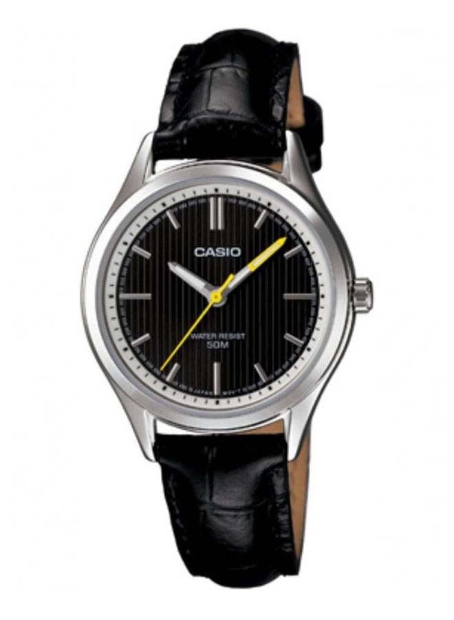 Round Shape Leather Wrist Watch LTP-E104L-1AVDF - 31 Mm