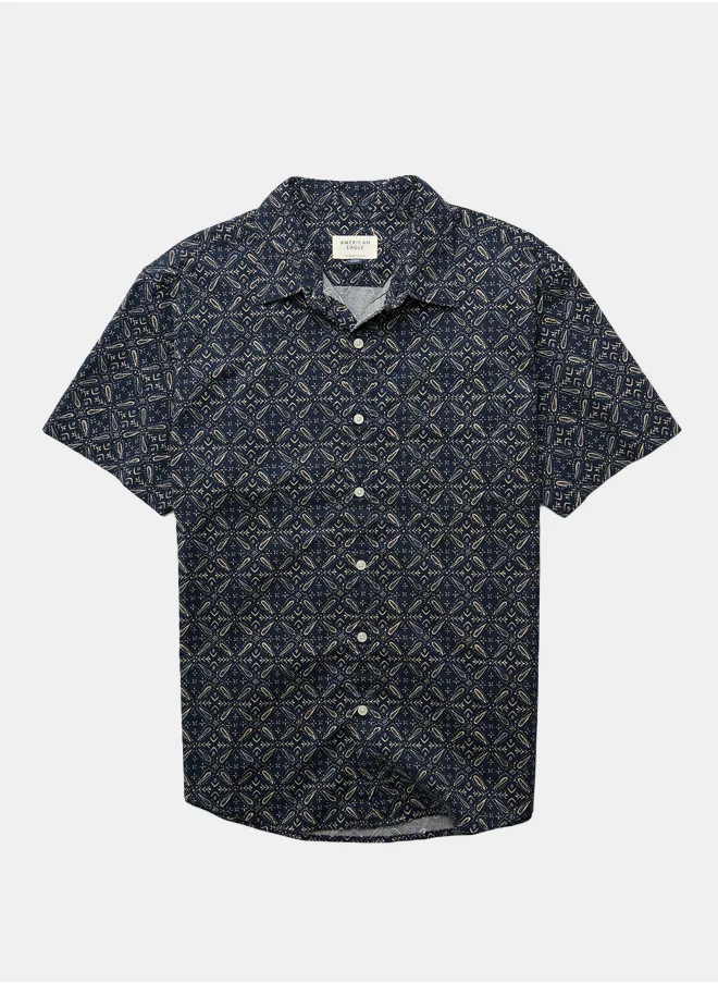 American Eagle AE Poolside Printed Button-Up Shirt