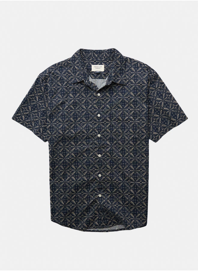 American Eagle AE Poolside Printed Button-Up Shirt  - Image 1