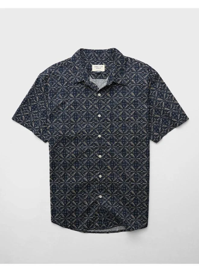 American Eagle AE Poolside Printed Button-Up Shirt