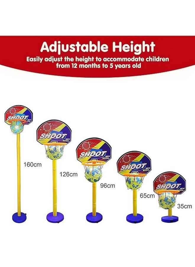 فولي مجموعة كرة سلة كاملة للأطفال مع حامل قابل لتعديل الارتفاع | طوق كرة سلة للأطفال | ألعاب كرة سلة رياضية للأطفال | ألعاب داخلية وخارجية للأولاد والبنات، هدية عيد ميلاد - Image 3