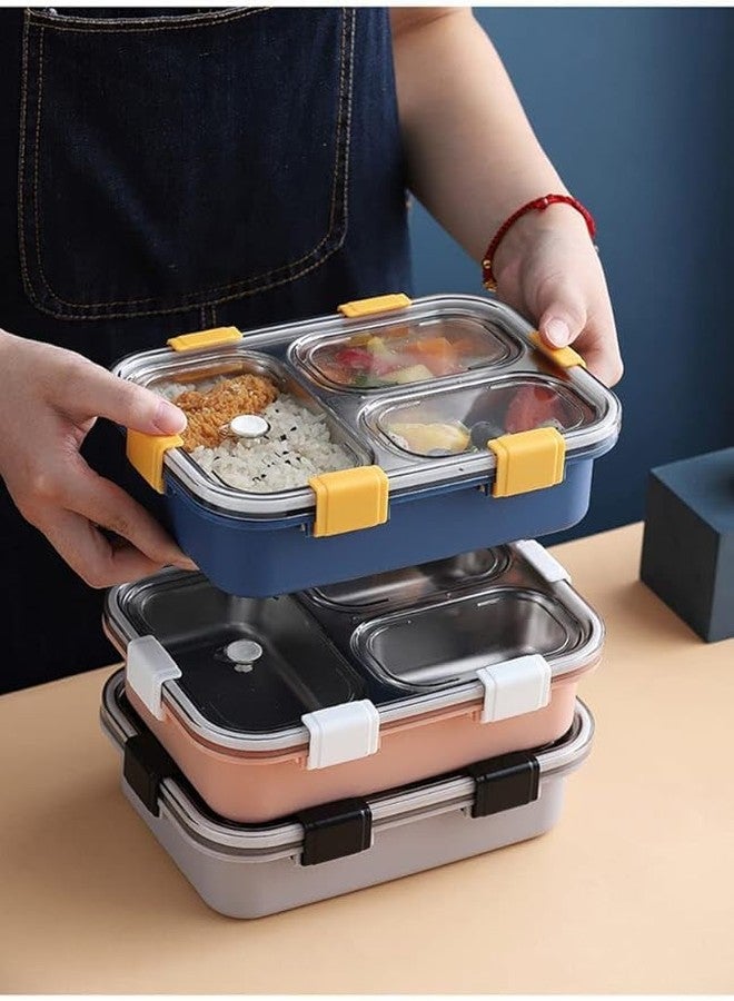 AESTROKE 3-Compartment Stainless Steel Lunch Box with Leak-Proof Lid, Bento Style Food Container,[Multicolor][1 pcs] - Image 5
