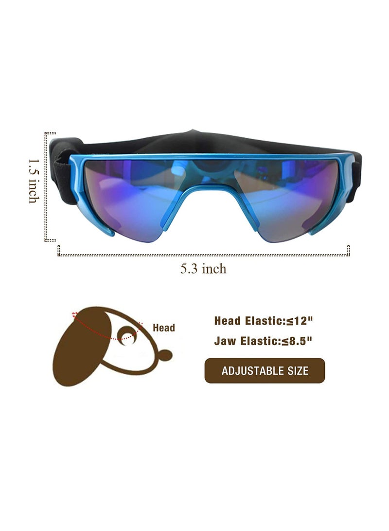 UV Protection Dog Goggles for Small to Medium Breeds, Eye Protection Sunglasses for Dogs, Blue Dog Goggles for Outdoor Riding and Driving - Image 2