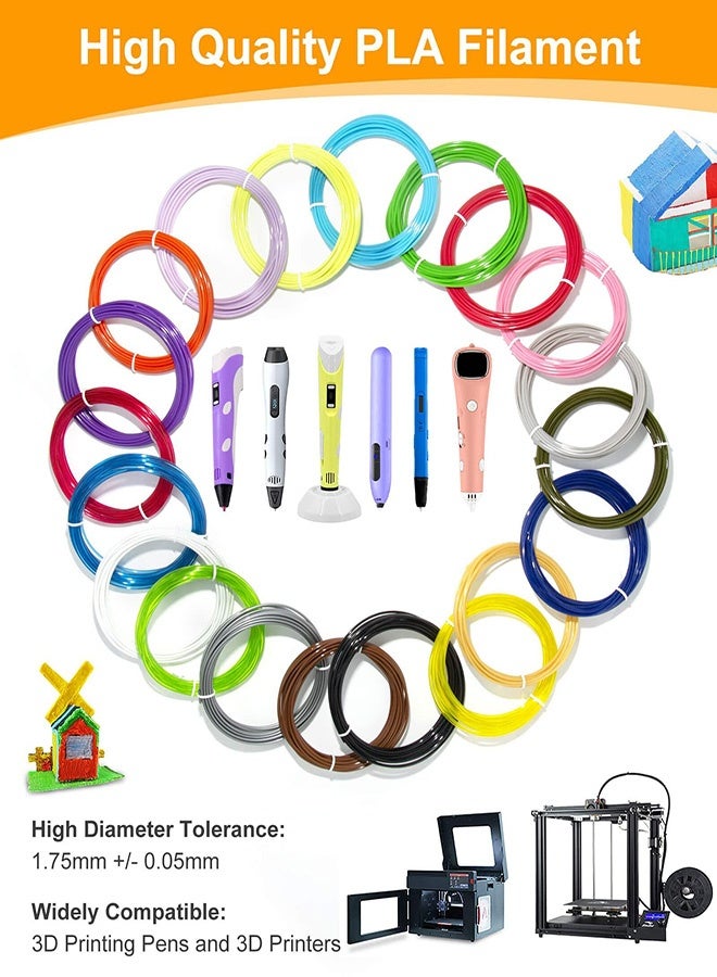 32 Colors PLA 3D Pen Filament Refills 1.75mm Diameter 10 Feet Each Total 320 Feet Bright Random Color 3D Printing Filament for Kids DIY Creative Art Craft Projects - Image 3