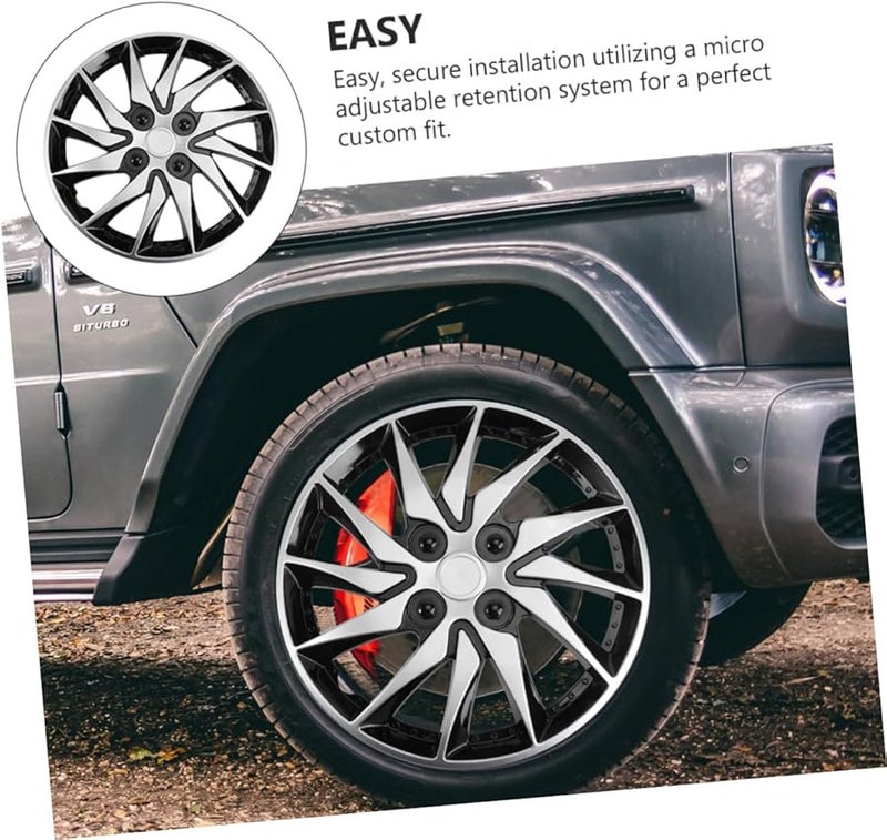 14 بوصة أغطية عجلات السيارات تلقائية مجموعة 4 قطع تصميم أنيق سهل التركيب - Image 3
