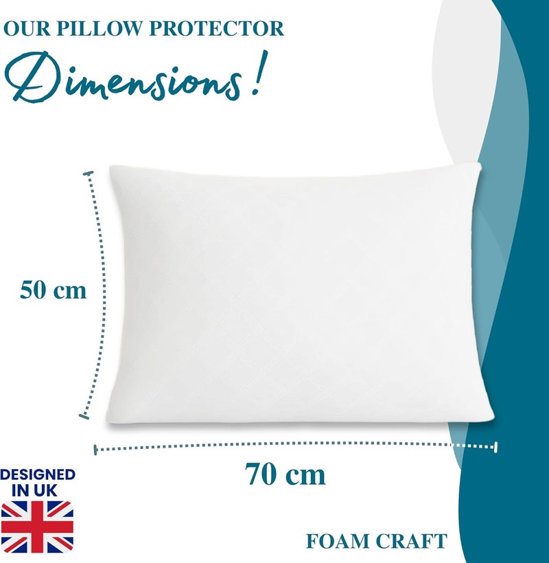 FOAM CRAFT Hotel Quality Quilted Pillow Protectors Set of 6 (50 x 70cm) - Image 2