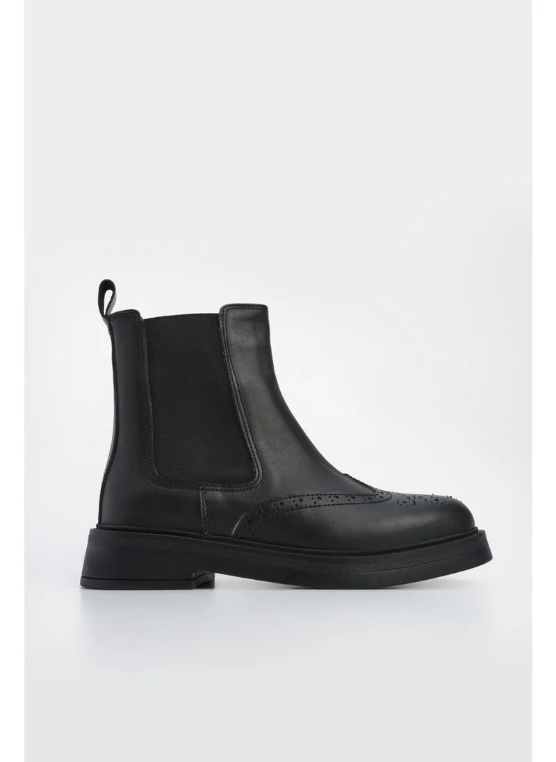 مارجين Margin Women's Genuine Leather Elastic Side Band Casual Boots Yestin