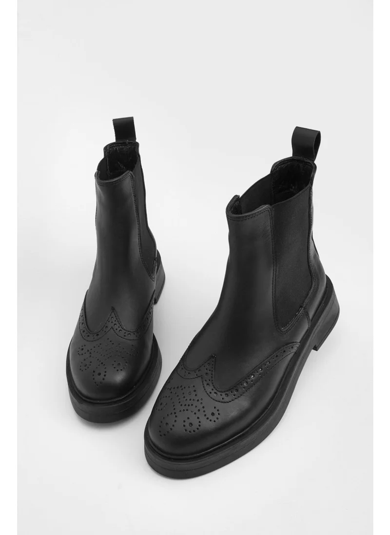 مارجين Margin Women's Genuine Leather Elastic Side Band Casual Boots Yestin