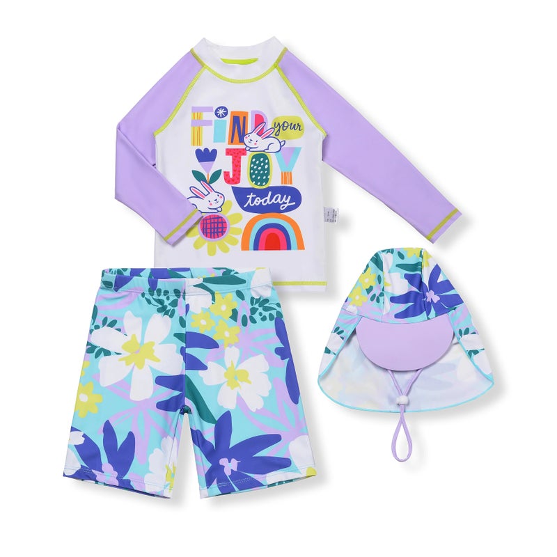 Bluejw High Quality Kids Swimsuit for Boys Girls Summer Sportswear Set With Long Sleeves Hat  Cheap Children's Swimming Suit - Image 1