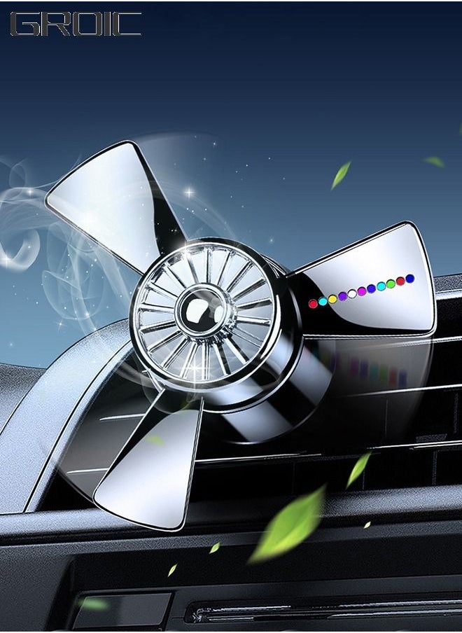 GROIC - Car Air Fresheners Airplane Propeller Turbo Car Air Freshener Scent Diffuser Clip Accessories for Automotive Vent Creative Decoration with Colorful Atmosphere Lamp - Image 1