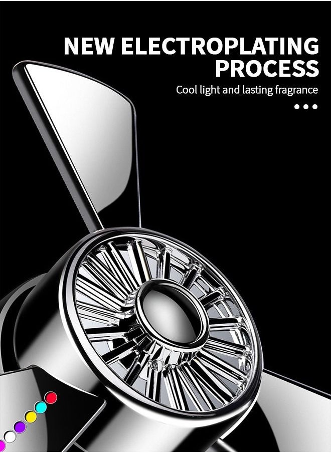 GROIC - Car Air Fresheners Airplane Propeller Turbo Car Air Freshener Scent Diffuser Clip Accessories for Automotive Vent Creative Decoration with Colorful Atmosphere Lamp - Image 1