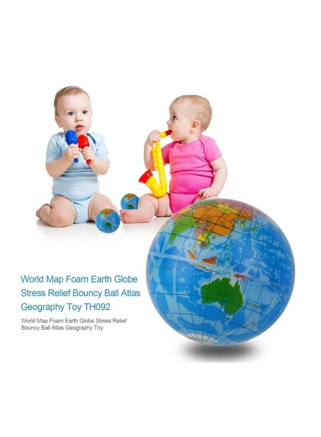 Globe Pattern Toy Ball , Educational Toys For Early Learning, Sponge Stress-Relieving Balls, Elastic Balls  - Image 4