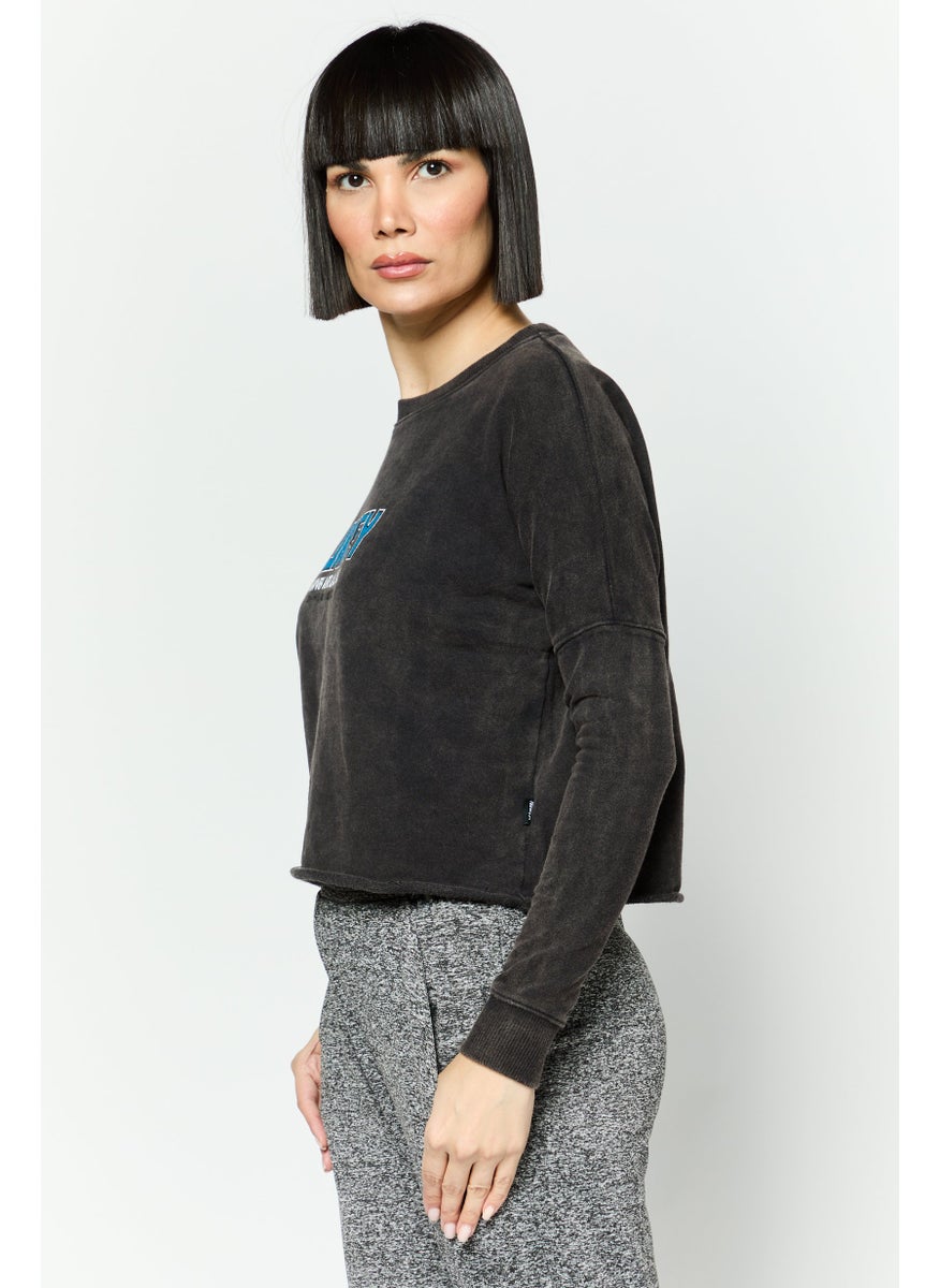 Hurley Women Sportswear Fit Long Sleeve Outdoor Sweatshirt, Black Combo  - Image 2